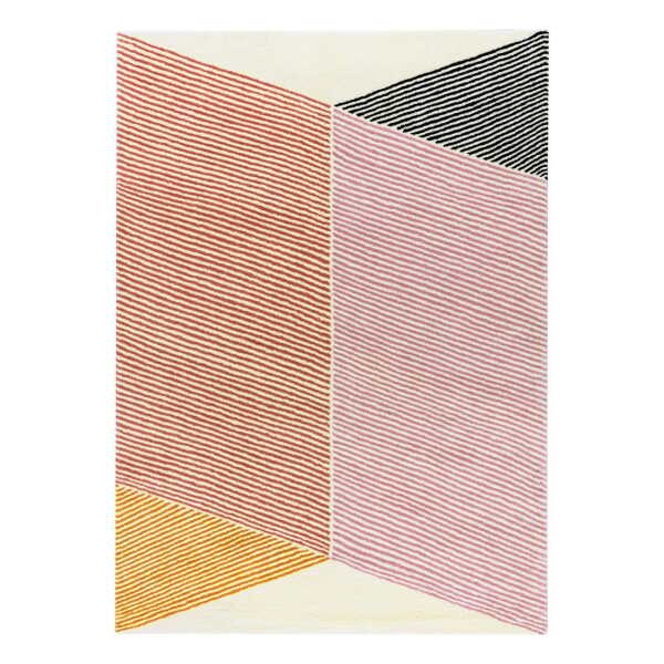 NJRD Rectangles Wollteppich rosa 170 x 240cm