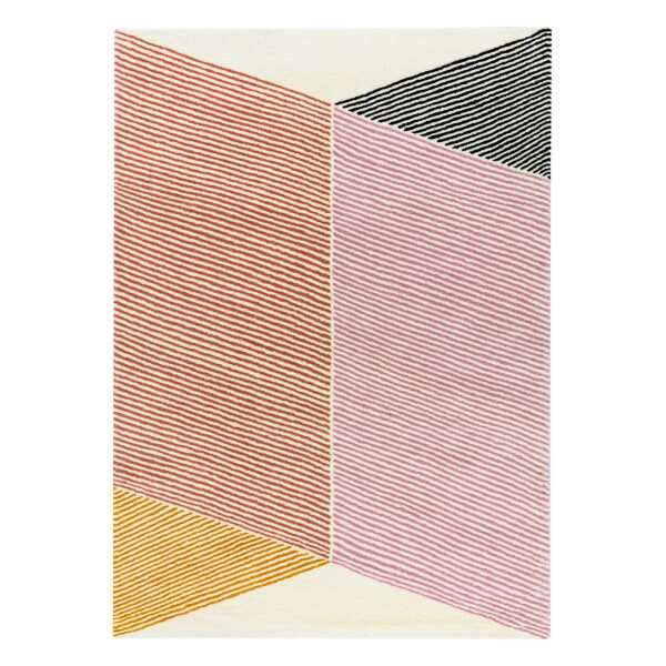 NJRD Rectangles Wollteppich rosa 200 x 300cm