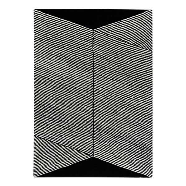 NJRD Rectangles Wollteppich schwarz 170 x 240cm