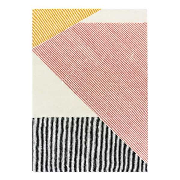 NJRD Stripes Wollteppich rosa 170 x 240cm