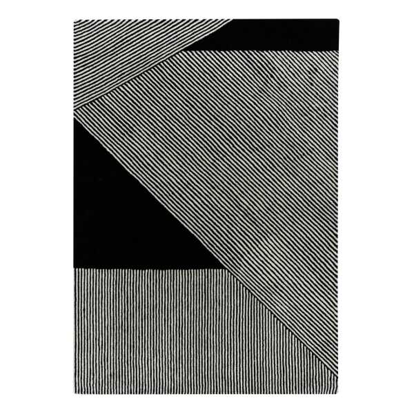 NJRD Stripes Wollteppich schwarz 170 x 240cm