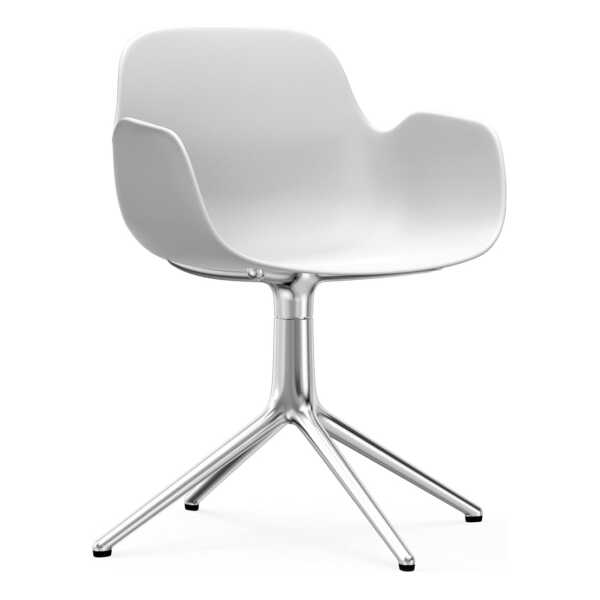 Normann Copenhagen - Form Drehsessel, Aluminium / weiß