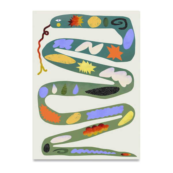 Paper Collective - Green Snake Poster, 30 x 40 cm