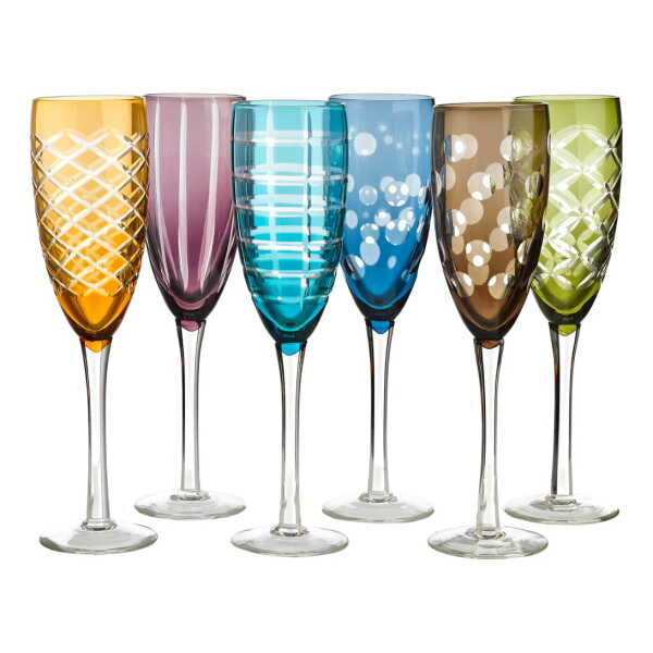 Pols Potten - Cuttings Champagnerglas, ⌀ 6 cm, mehrfarbig (6er-Set)