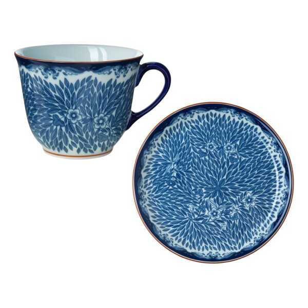Rörstrand Ostindia Floris Tasse 40cl & Teller Ø20cm Blau