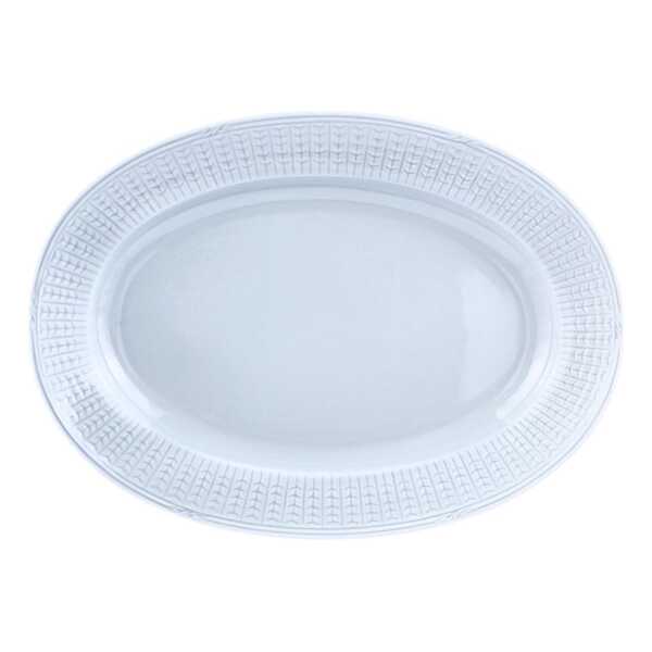 Rörstrand Swedish Grace Teller oval 32cm Grau-blau