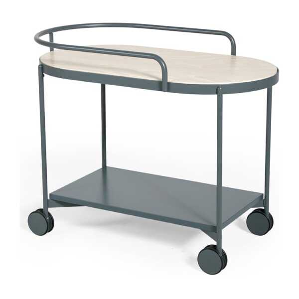 SMD Design Lene Servierwagen Grey, Eschenfurnier weiß pigmentiert
