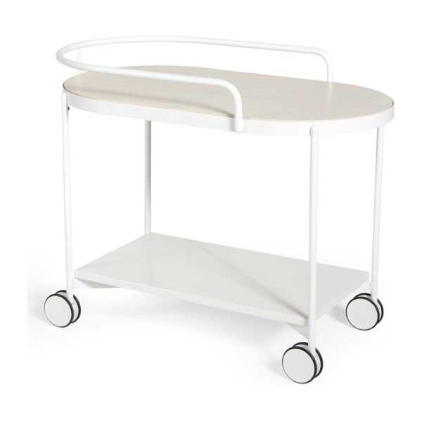 SMD Design Lene Servierwagen White, Eschenfurnier weiß pigmentiert