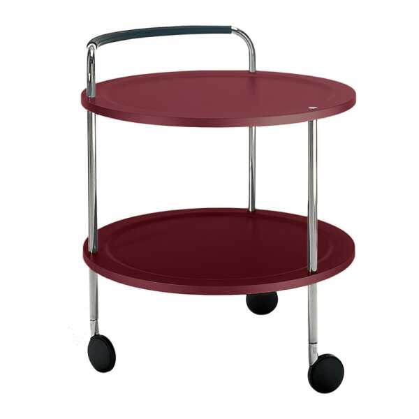 SMD Design Trolley Round basic Servierwagen Weinrot, Chromgestell