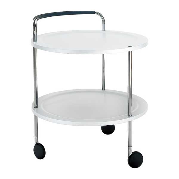 SMD Design Trolley Round basic Servierwagen Weiß, Chromgestell