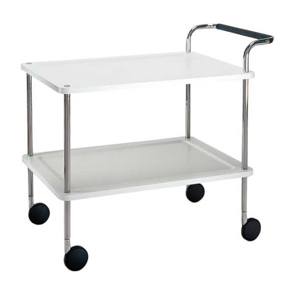 SMD Design Trolley Square Servierwagen Weiß, Chromgestell