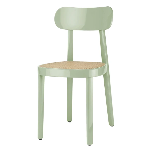 Thonet - 118 Stuhl, Rohrgeflecht mit Kunststoffstützgewebe / Buche mint hochglanz lackiert