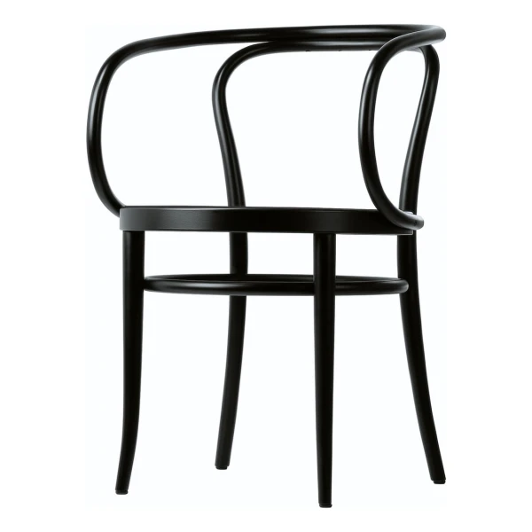 Thonet - 209 Bugholzstuhl, Rohrgeflecht mit Kunststoffstützgewebe / Buche schwarz gebeizt (TP 29)