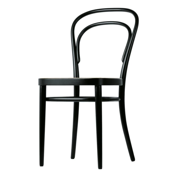 Thonet - 214 Bugholzstuhl, Rohrgeflecht mit Kunststoffstützgewebe / Buche schwarz gebeizt (TP 29)