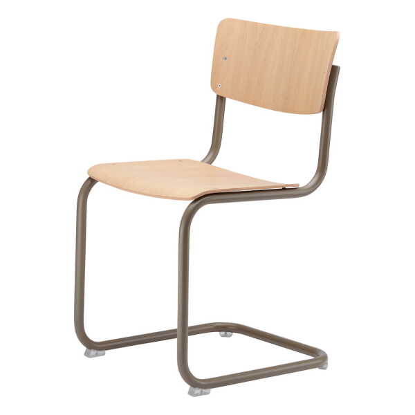 Thonet - S 43 Stuhl, Classics in Colour, beigegrau / Eiche klar lackiert