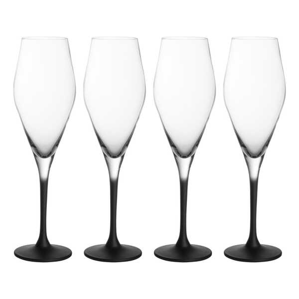 Villeroy & Boch Manufacture Rock Champagnerglas 26cl 4er Pack Klar-schwarz