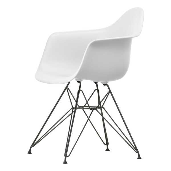Vitra - Eames Plastic Armchair DAR RE, basic dark / baumwollweiß (Filzgleiter basic dark)