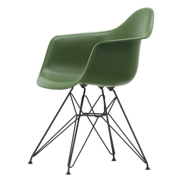 Vitra - Eames Plastic Armchair DAR RE, basic dark / forest (Filzgleiter basic dark)