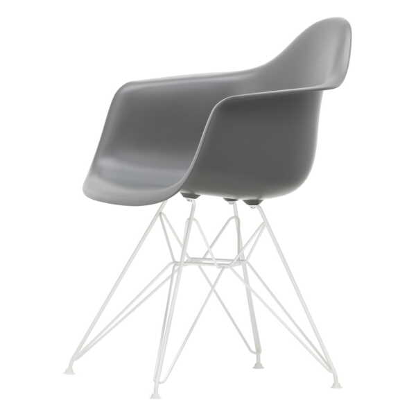 Vitra - Eames Plastic Armchair DAR RE, weiß / granitgrau (Filzgleiter weiß)