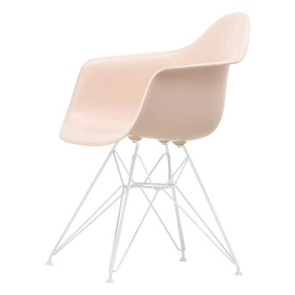 Vitra - Eames Plastic Armchair DAR RE, weiß / zartrosé (Filzgleiter weiß)