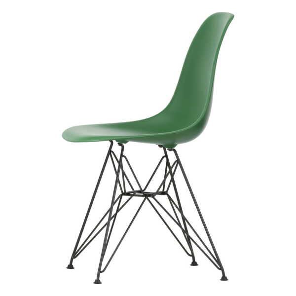 Vitra - Eames Plastic Side Chair DSR RE, basic dark / smaragd (Filzgleiter basic dark)