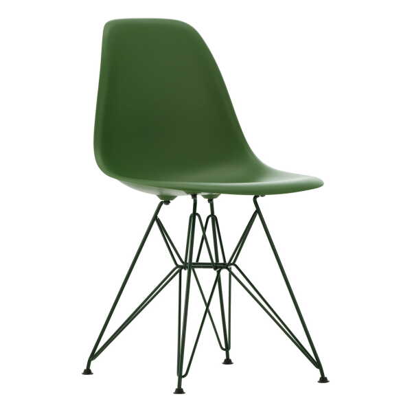 Vitra - Eames Plastic Side Chair DSR RE, forest / dunkelgrün (Kunststoffgleiter basic dark)