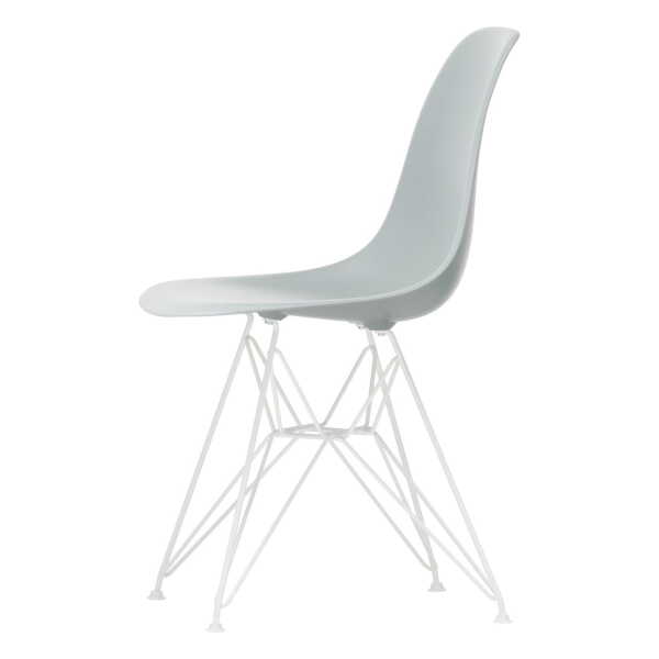 Vitra - Eames Plastic Side Chair DSR RE, weiß / hellgrau (Filzgleiter weiß)