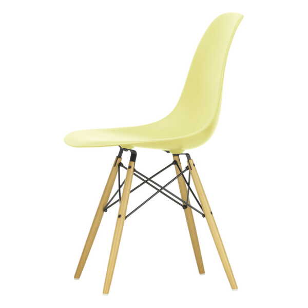 Vitra - Eames Plastic Side Chair DSW RE, Ahorn gelblich / citron (Filzgleiter basic dark)