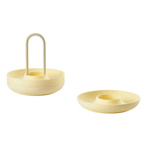 Zone Denmark Singles Eierbecher 4er Pack mit Halter Limestone