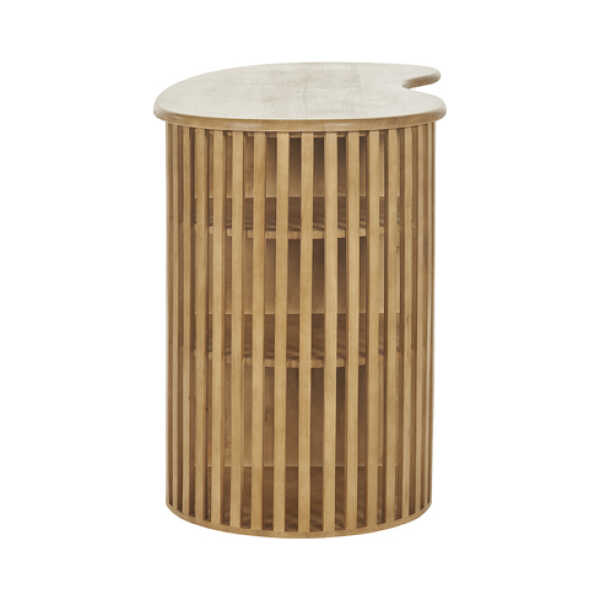 Bartisch mit Ablagefächern aus massivem Mangoholz H90 cm LOBIO