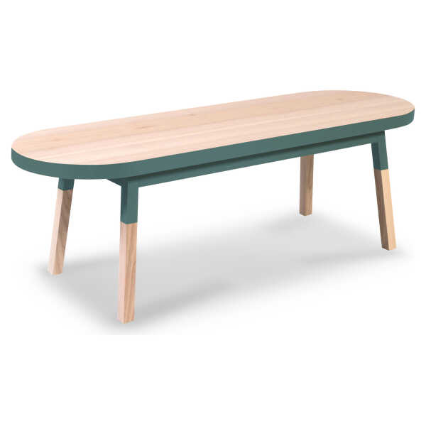 Couchtisch Bank aus massivem Eschenholz 140 cm, blau