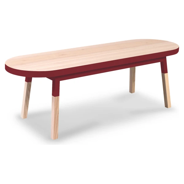 Couchtisch Bank aus massivem Eschenholz 140 cm, rot