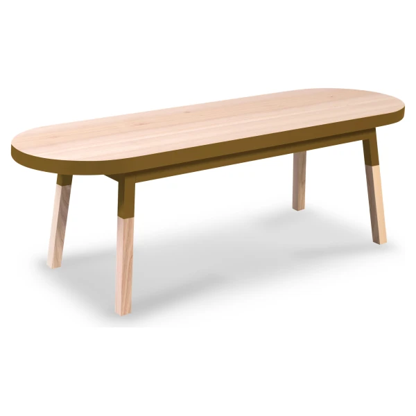 Couchtisch Bank aus massivem Eschenholz 140 cm, tabak