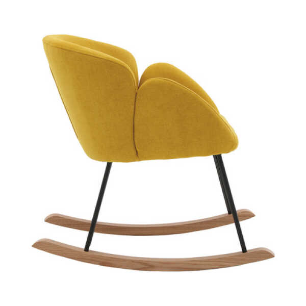 Design-Schaukelstuhl Samteffekt Senfgelb RHAPSODY