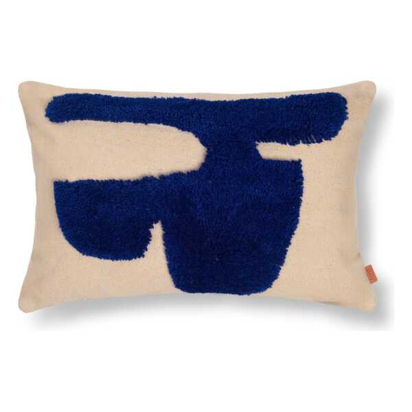 ferm LIVING Lay rechteckiges Kissen 40 x 60cm Sand / Bright Blue
