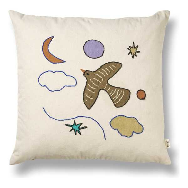 ferm LIVING Naive Kissen 40 x 40cm Bird
