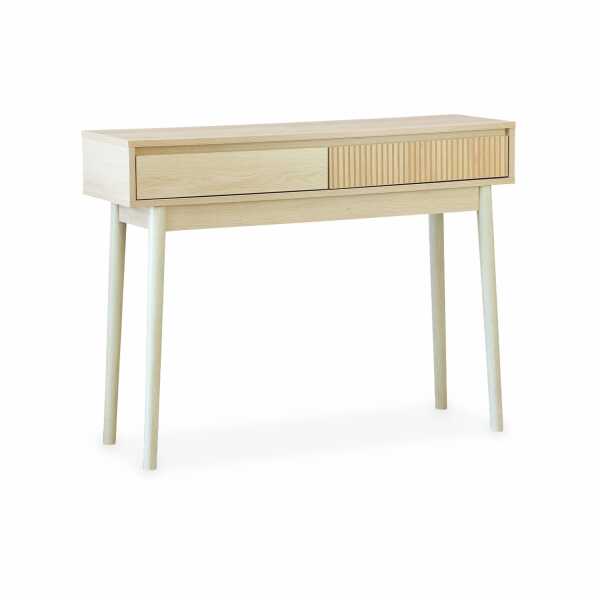 Konsole mit Holzdekor, 2 Schubladen, Holzfarben