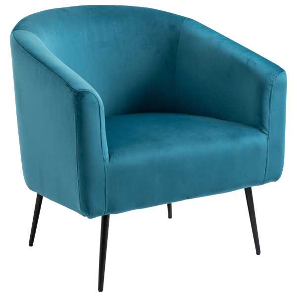 Polstersessel aus Metall und Samt Blau