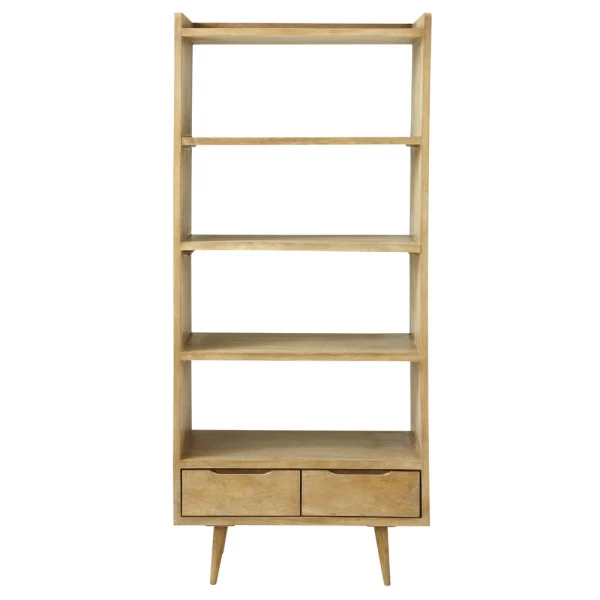 Regal im Vintage-Stil mit 2 Schubladen aus Mangoholz