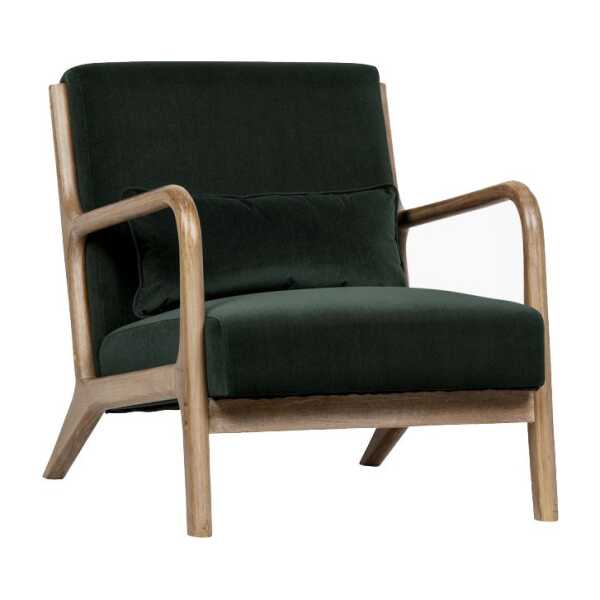Sessel aus Samtstoff, grün