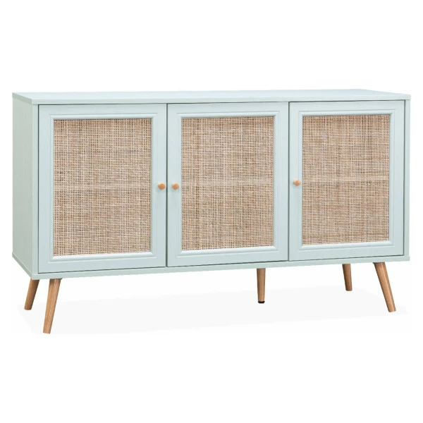 Sideboard mit Rattangeflecht 120 x 39 x 70 cm, Seladon Grün