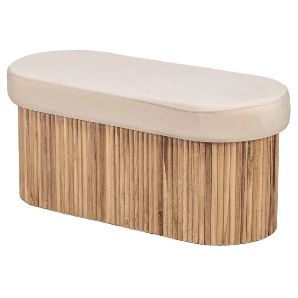 Sitzbank aus Samt Beige