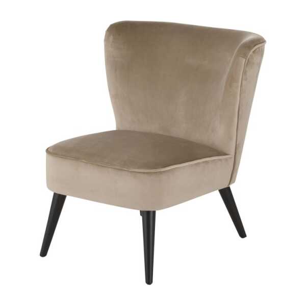 Vintage-Sessel mit beigem Samtbezug