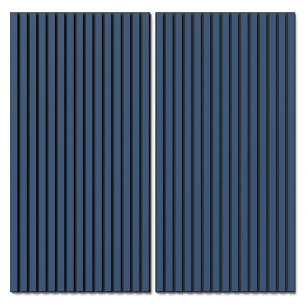 Akustikpaneel Lino Midnight Blue MDF Schwarz Filz Schwarz 60 cm x 120 cm 2 Stück