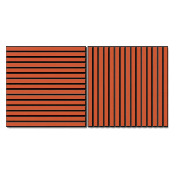 Akustikpaneel Lino Orange MDF Schwarz Filz Schwarz 60 cm x 60 cm 2 Stück