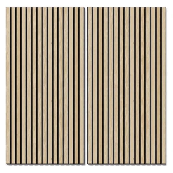 Akustikpaneel Wandverkleidung Esche MDF Schwarz Akustikfilz Schwarz 119,8 cm