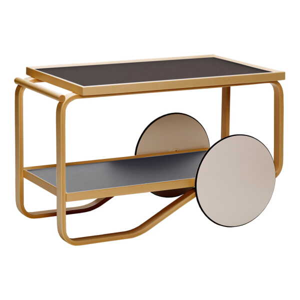 Artek - 901 Servierwagen, Linoleum schwarz