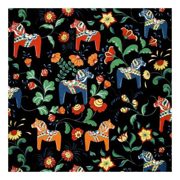 Arvidssons Textil Leksand Stoff Multi/schwarz
