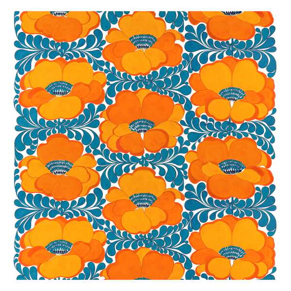 Arvidssons Textil Love Stoff Blau-orange
