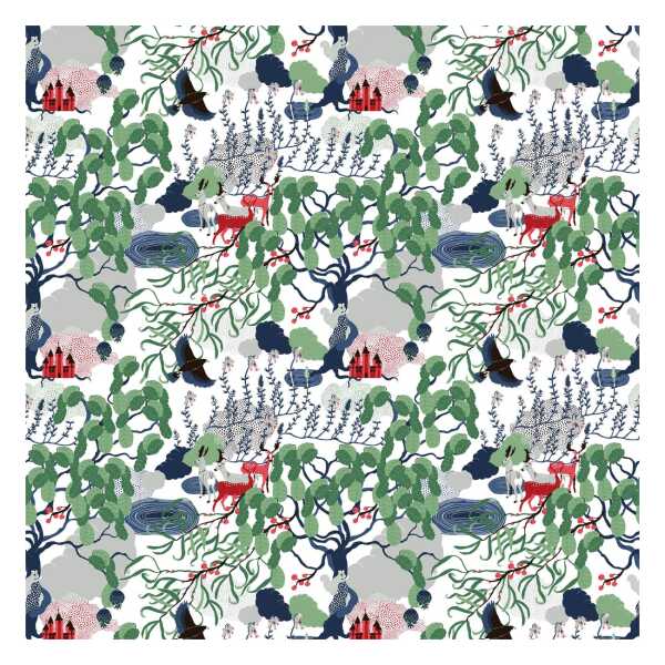 Arvidssons Textil Mimers Brunn Stoff Multi